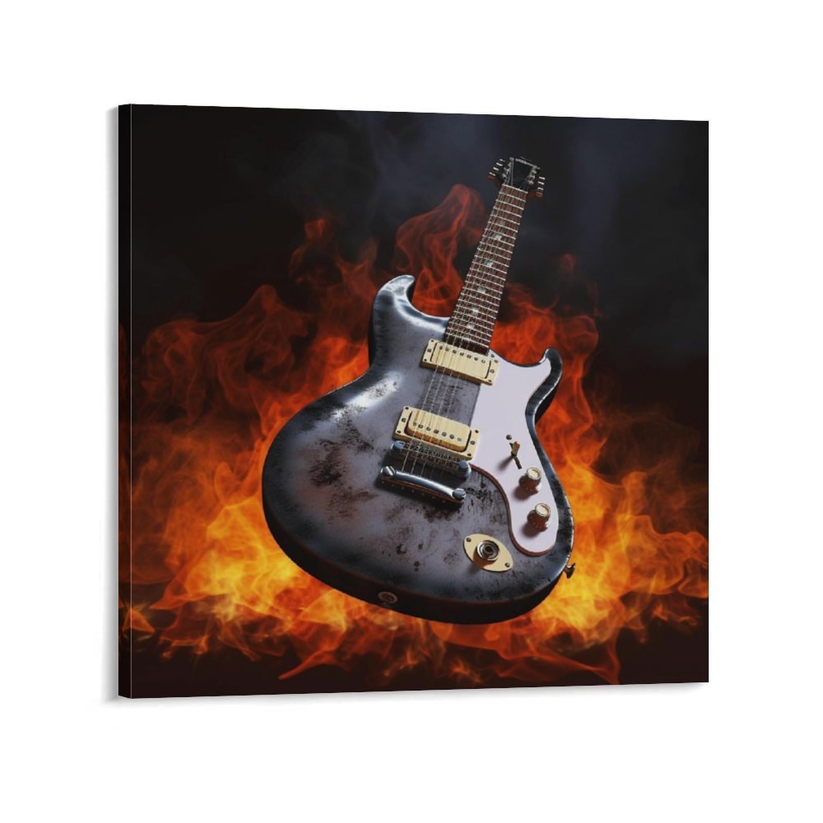 Rock Guitar Canvas Wall Art for Bedroom 12x12inch(30x30cm) Canvas Prints Artwork for Walls Modern Picture Artwork Painting for Living Room Aesthetic Wall Paintings for Bathroom Kitchen Office Decor