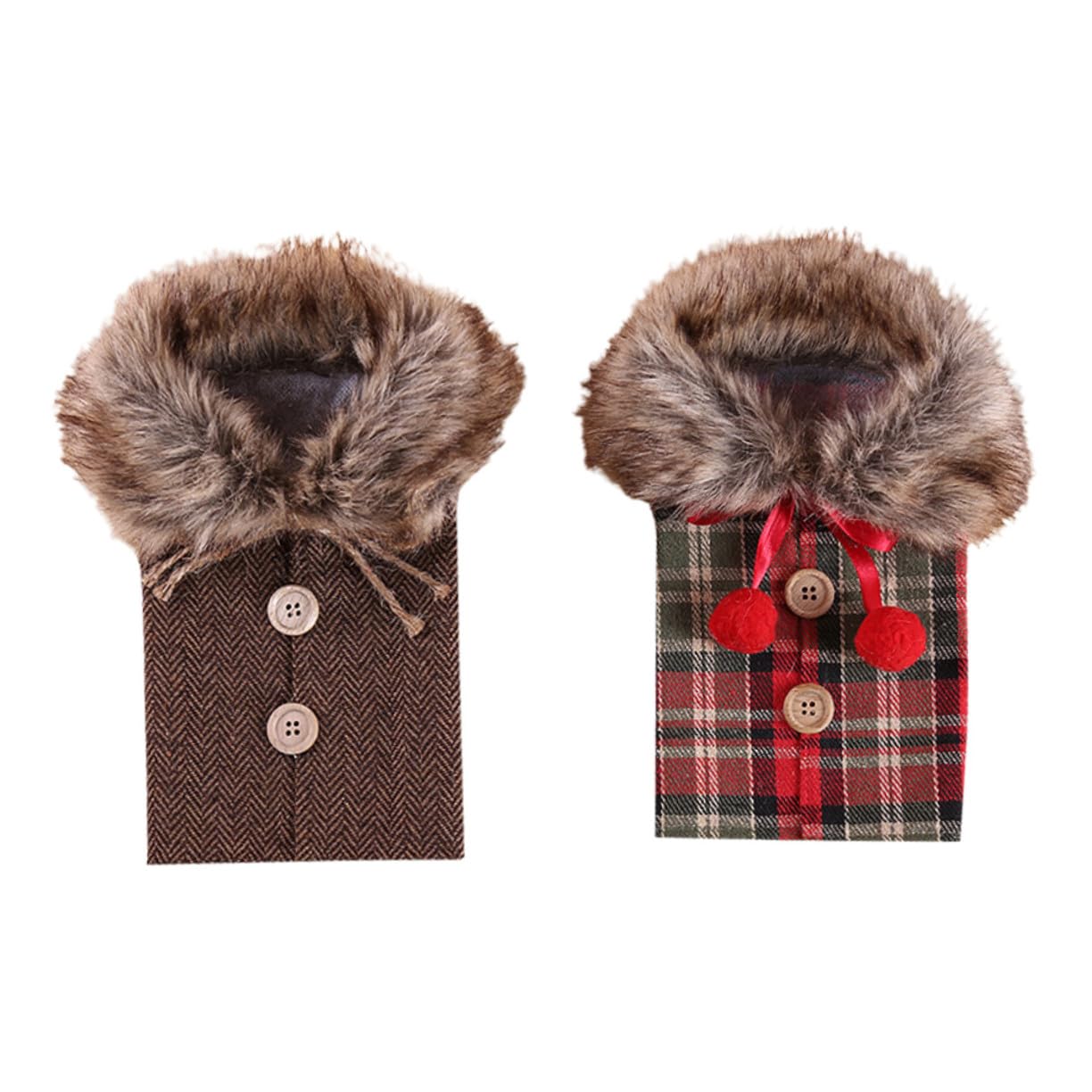 2pièces Housse de Bouteille de Vin pour Noël Décoration de Fête Pochette pour Bouteille de Vin Cadeau de Fête