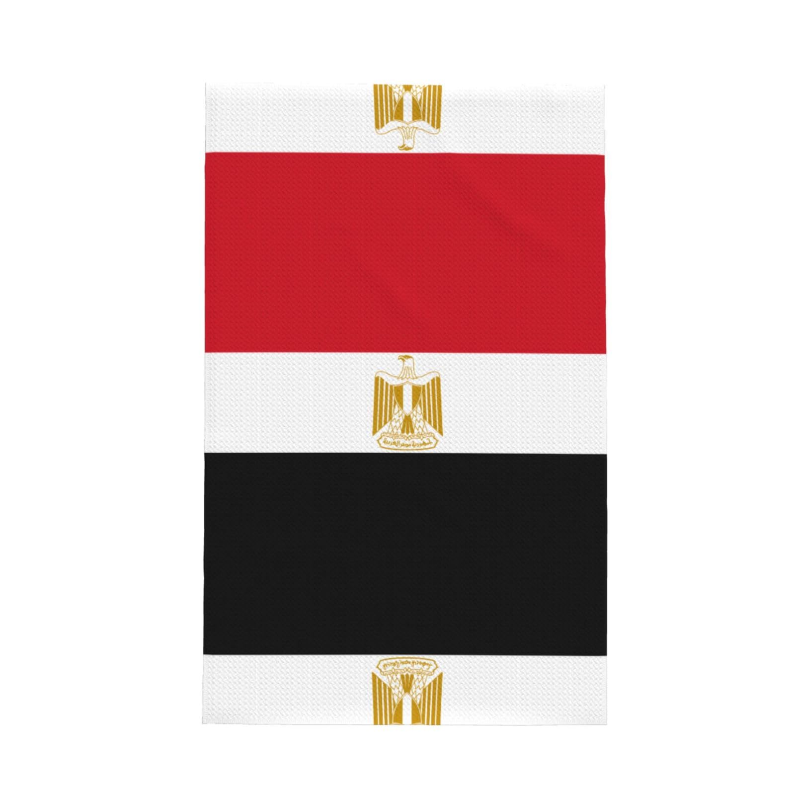 Samlng Black Egyptian Flag Waffle Kitchen Towel Set - Tea Towels With Hanging Loop - Ideal For Bathroom, Household Chores, And Décor