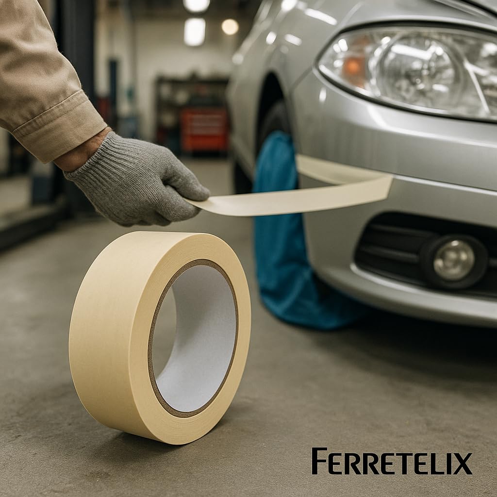 Ferretelix® 36 und Cinta de Pintor 50 mm x 50 mts – Krepp Carrocero – Caja de 36 Unidades