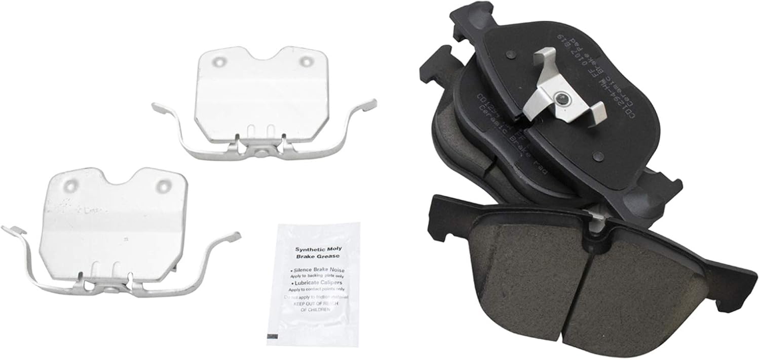 TRQ Front & Rear Brake Pads Brake Chemical Kit Ceramic Compatible with 2007-2018 BMW X5 2010-2018 X6