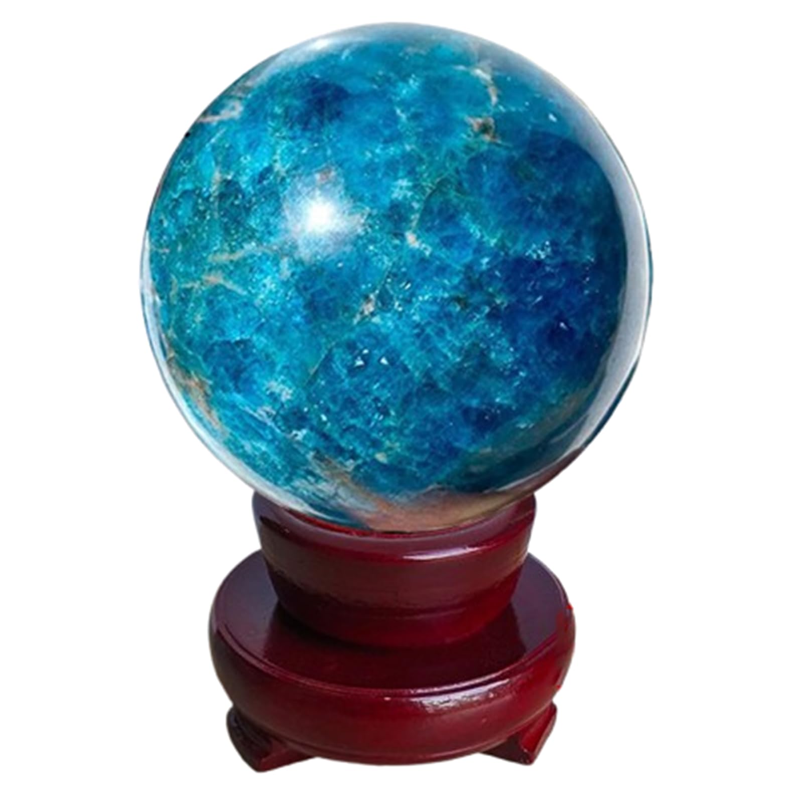 AARTERZZA Household Decoration Polished Blue Apatite Crystal Ball, Quartz Gemstone Spheres Ornaments Gifts for Home,5~6cm