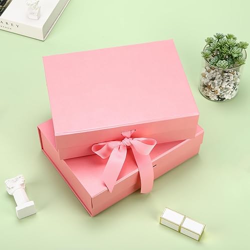 Miniatura 8 de GREDNA Caja de regalo con cierre magnético con tapa, 9.4 x 7.1 x 2.8 pulgadas, caja plegable de propuesta de padrinos de boda con cinta, caja de