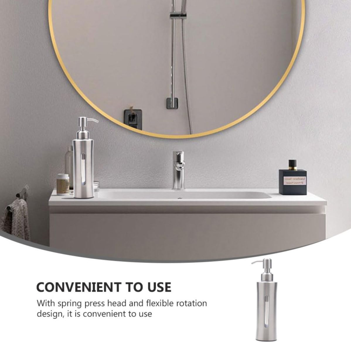 Dispenser Sapone Liquido Rotondo in Acciaio Inox Argento