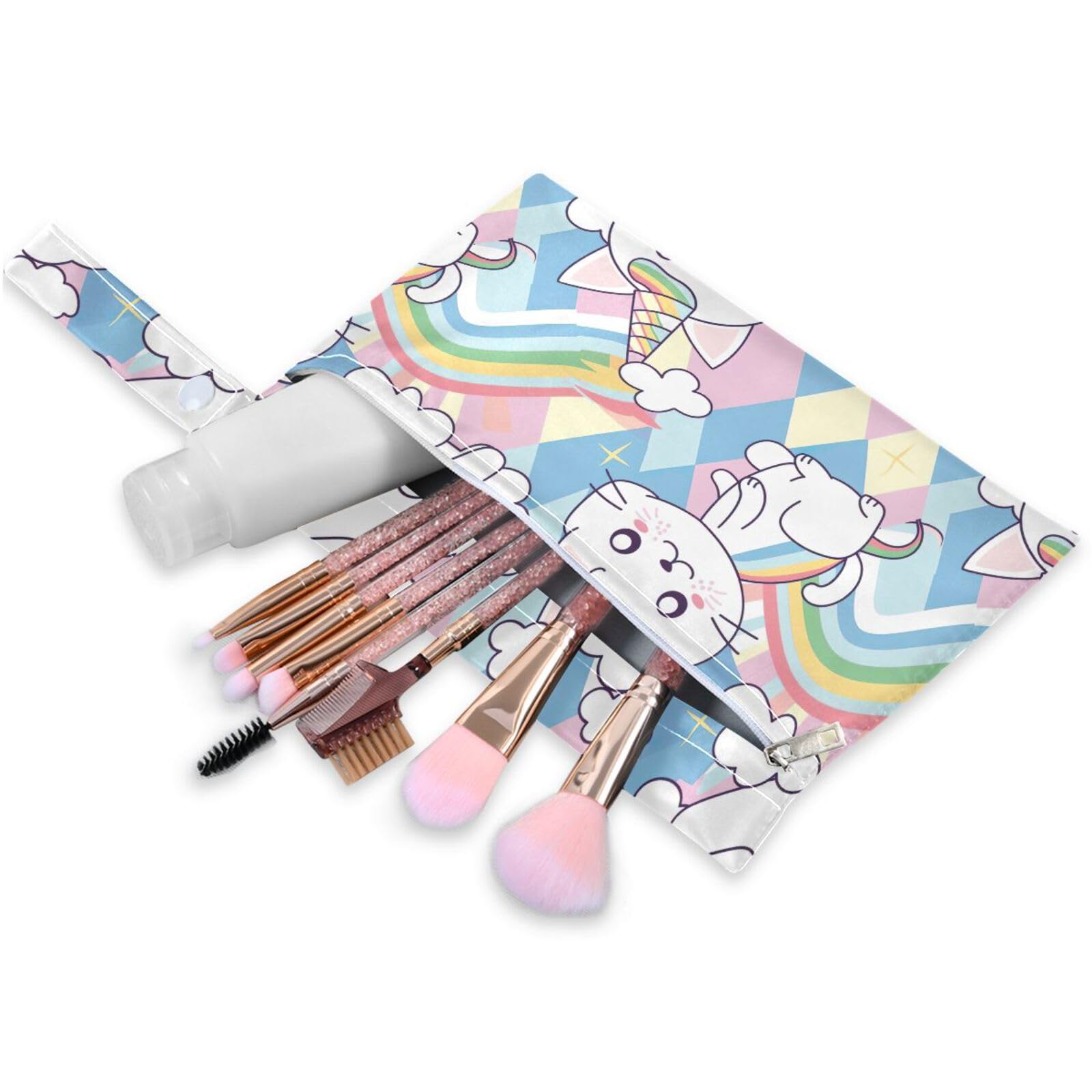 Coikll Wet Dry Bags for Cloth Diaper 2 Pack Waterproof Yoga Gym Bag for Swimsuit Wet Clothes Baby Items-?Rainbow Cats?