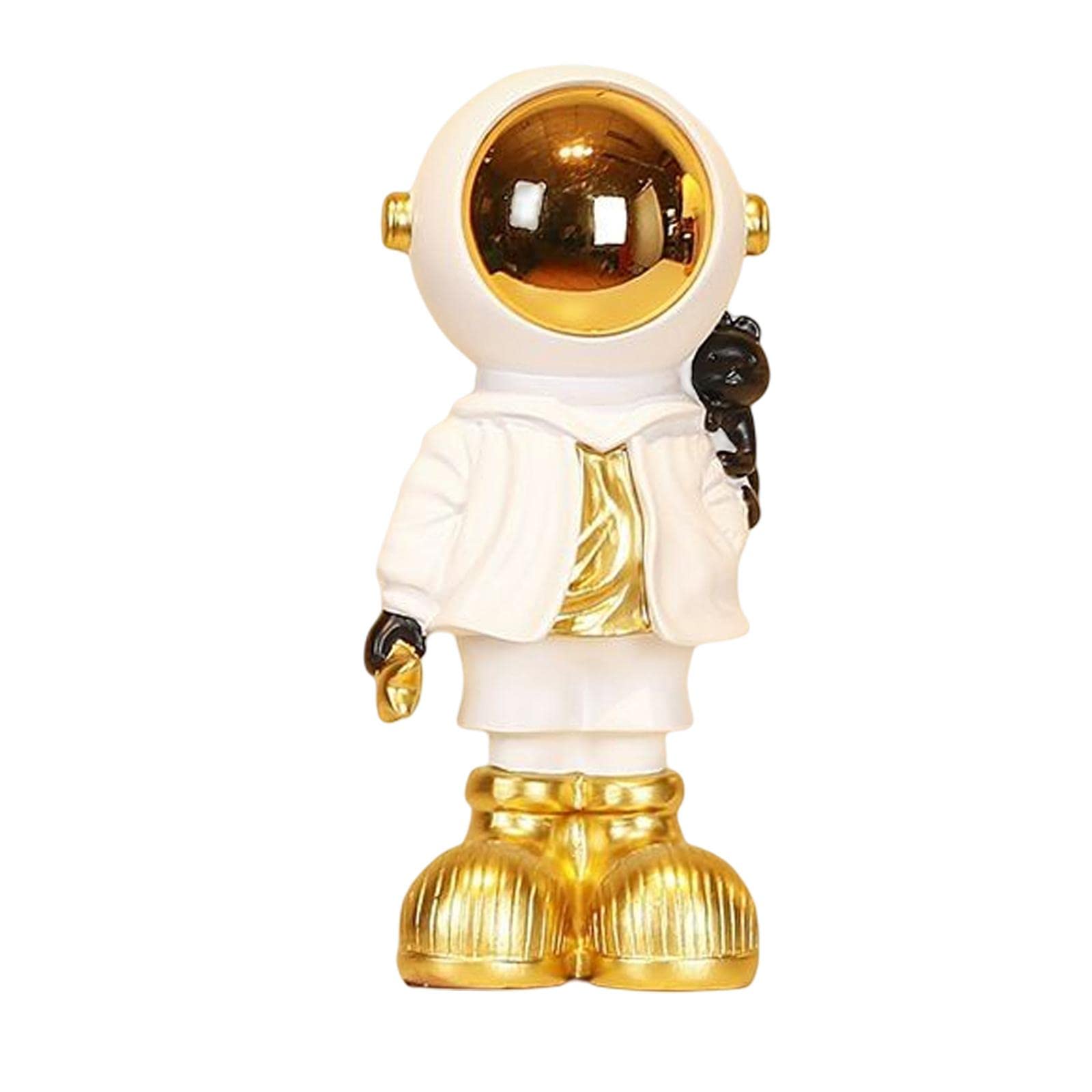 Estatua creativa de astronauta en miniatura, manualidades, decoración decorativa de escritorio, decoración del hogar, estantería, regalos para niños (blanco)