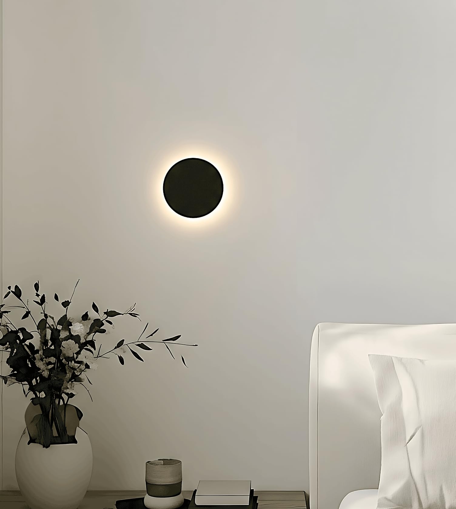 NEONA OTIS LED Wandleuchte Aluminium Up Down warmweiß 2700K, Innen und Außen geeignet, CRI 90 Schwarz Weiß, Kabelanschluss oder Akku (Schwarz, Kabelanschluss)