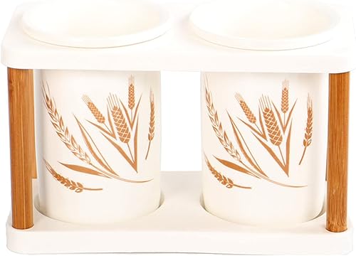 ONDIAN CHUNCIN - Kitchen Utensil Holder with Drainage Hole, Ceramic Cutlery Holder Cutlery Drainer Caddy for Countertop, for Spatulas, Spoons,