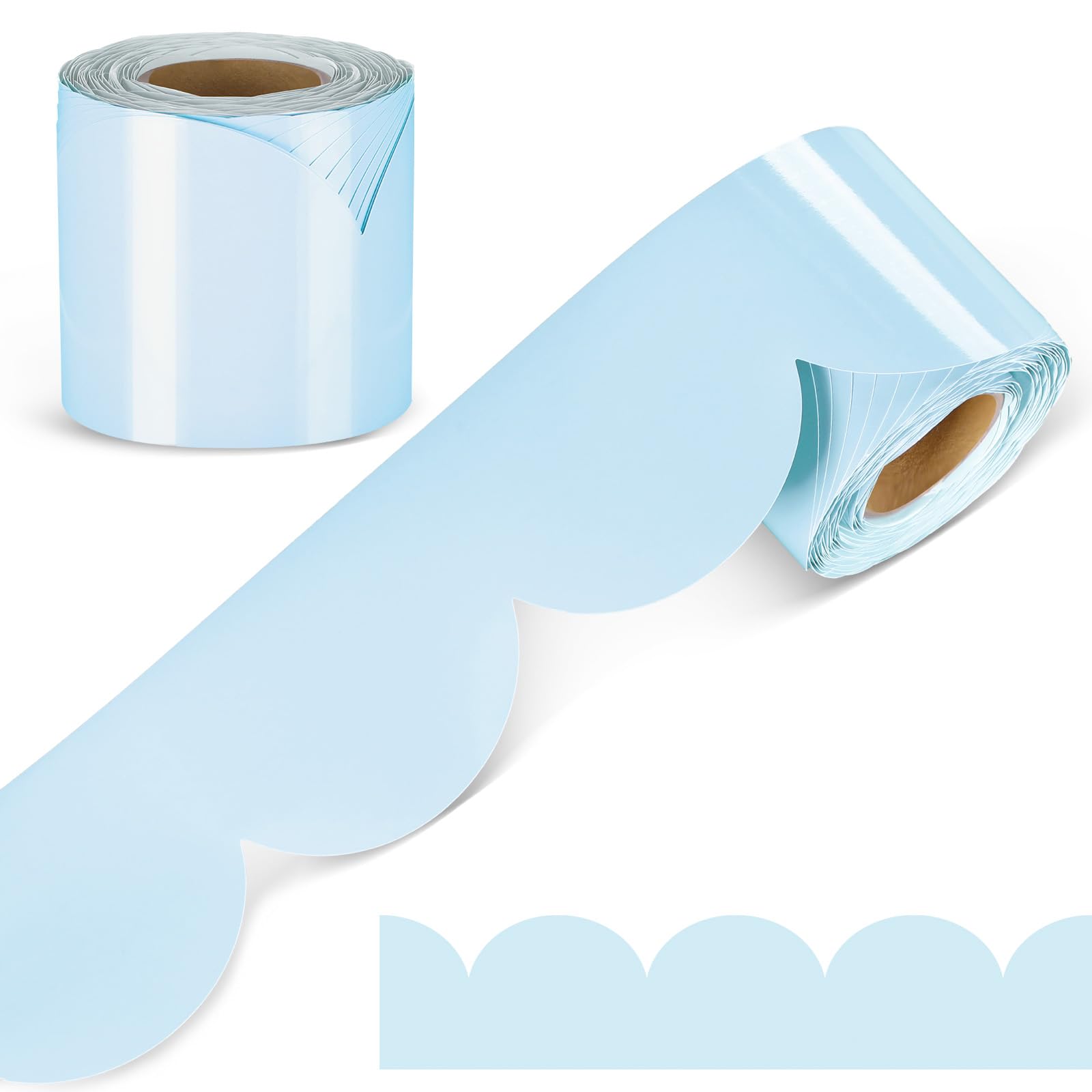 65 ft Light Blue Bulletin Board Borders for Classroom Pastel Scalloped Border Trim Colorful Classroom Decorations for Back to School Home Chalkboard Whiteboard Wall Office