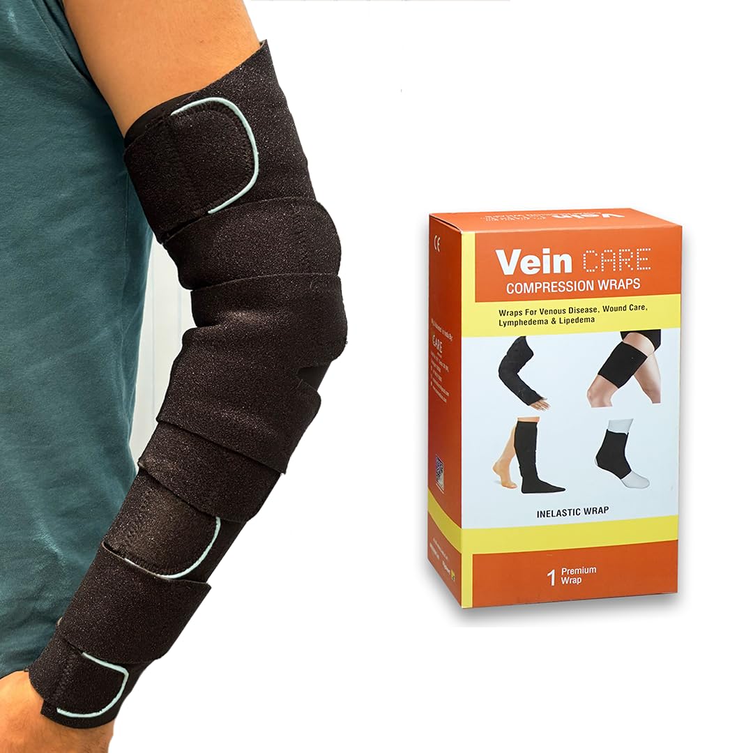 Vein Care Compression Arm Wrap, Inelastic for Lymphedema & Wound Care, Pain Relief, Gym, Sports, 30-50mmHg, Set of 1-image-46