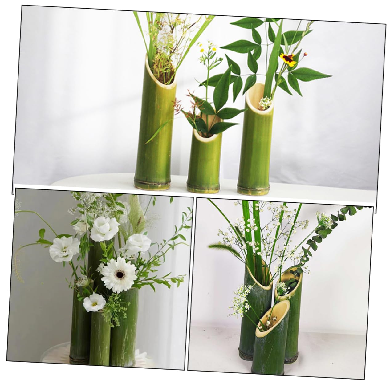 すす竹で作成した手作りの花器 すす竹で作成した手作りの花器 すす竹で作成した手作りの花器