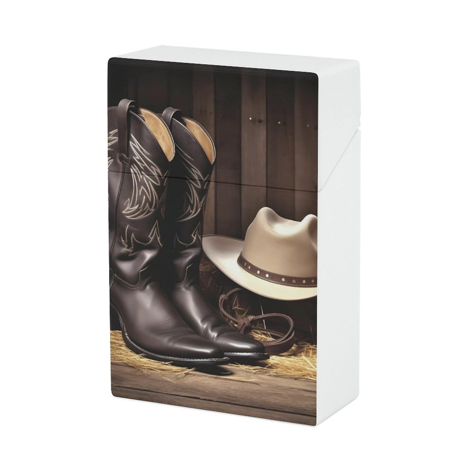 Amazon.com: Cowboy Black Hat Western Boots Cigarette Case Waterproof  Plastic Cigarette Box Vintage Cigarette Cases for Men Women Small Funny Cigarette  Holder for Regular 85mm King Size 20 Capacity : Health &