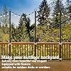 Postes para luces de cadena AILBTON de 10 pies, 4 piezas, postes para luces exteriores, con soportes para cerca, luces colgantes, soporte de metal para terraza, patio, jardín LED 8