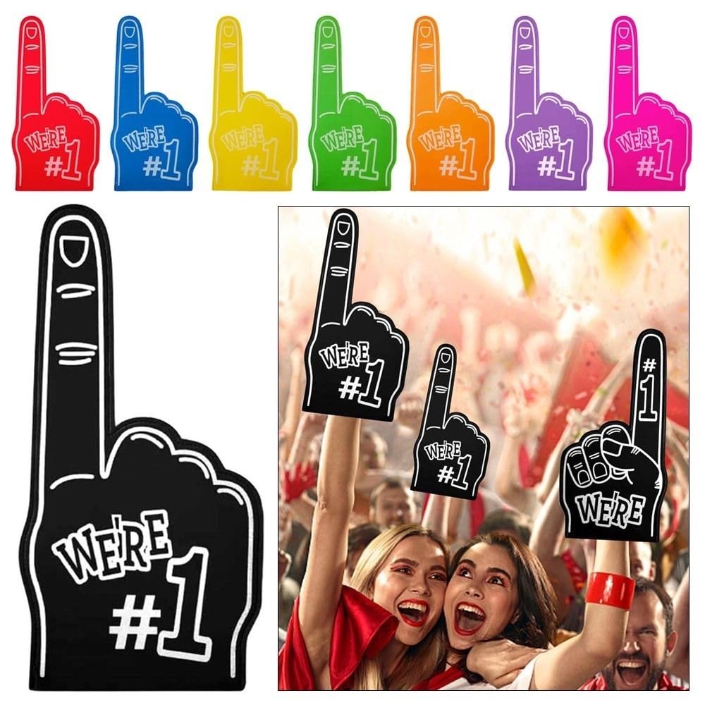3 paia di guanti in schiuma for eventi tifosi con dita in giganti che ispirano grandi atmosfere Per Stadio Eventi Tifo Cheerleader(Red)