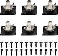 Vista 6 de 6 piezas Yootones Square Jack placa de salida de guitarra bajo Jack Socket compatible con piezas de guitarra eléctrica accesorios (plateado)