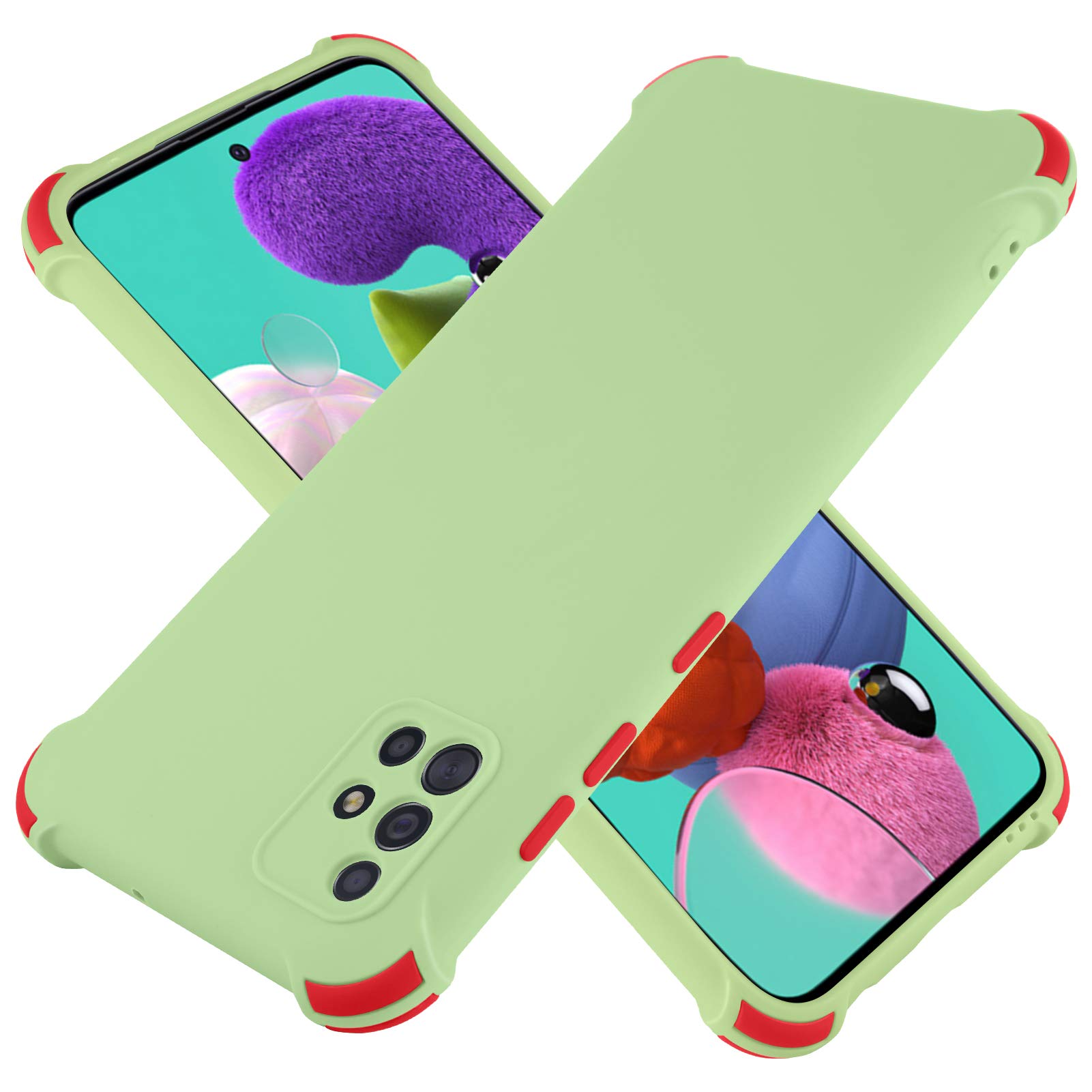 Case for Samsung Galaxy A51, Shockproof Slim Fit Protective Case Camera Lens Protector with 4 Corners Drop Protection Cushion Anti-Scratch Soft TPU Bumper Cover for Samsung Galaxy A51 6.5" Army Green