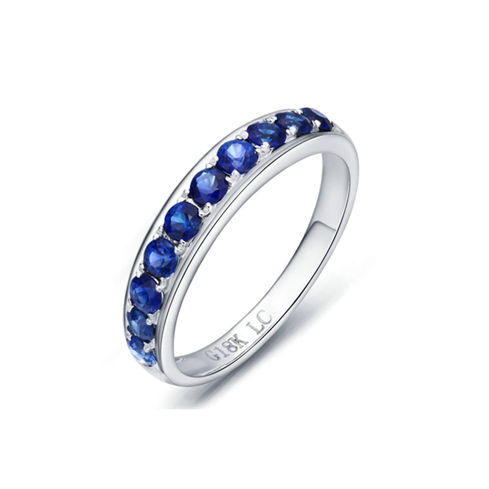 Beydodo Pierścionki ślubne złoto 18 K niebieski szafir 0,8 ct pierścionki zaręczynowe dla kobiet e 18 karatów (750) białe złoto, 53 (16,9), colore: białe złoto, cod. TLLWGZ454