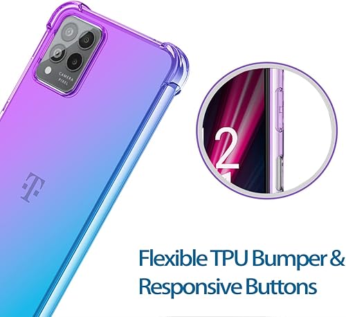 Miniatura 3 de Funda para T-Mobile Revvl 6 Pro, T Phone Pro 5G TMAF035G, funda transparente degradada delgada antiarañazos TPU a prueba de golpes funda protectora