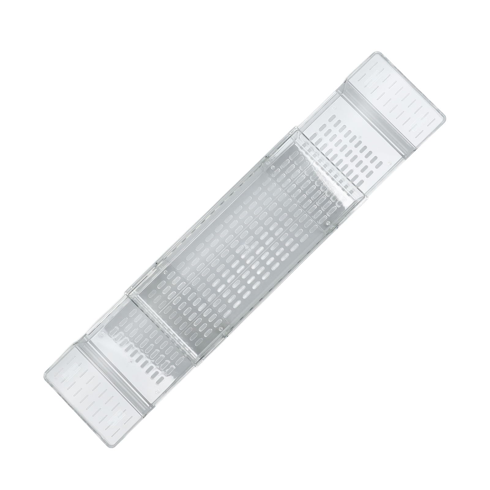 Jeffergarden Taca na wannę Regulowana Taca na wannę Stół Wannowy PET 56,5 Cm do 80 Cm Rozkładany z Otworami Drenażowymi Duże Miejsce do Przechowywania w łazience Kąpiel Spa Dorośli Pary