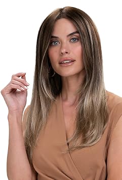 Jon Renau ZARA LITE Ear to Ear Lace Front 100% Hand-Tied Full Mono Top Synthetic Wig, Average Cap in Cascading Colors S14-26/88RO SUNSHINE