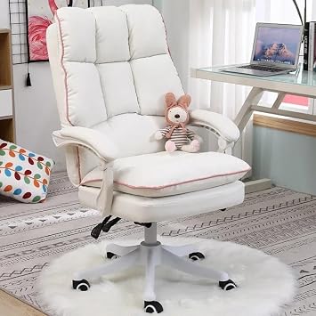 Managerial Chairs, Ergonomic Gaming Chair Lift Rotating Home Office Chair Sponge Cushion Long Sitting Tired Sofa Back Chaise Lounges Furniture Color Pink