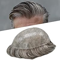 Vista 41 de Toupee - Pieza de cabello humano para hombre, sistema de reemplazo de cabello, piezas de pelo de poliuretano para hombres, tupé, protesis capilar