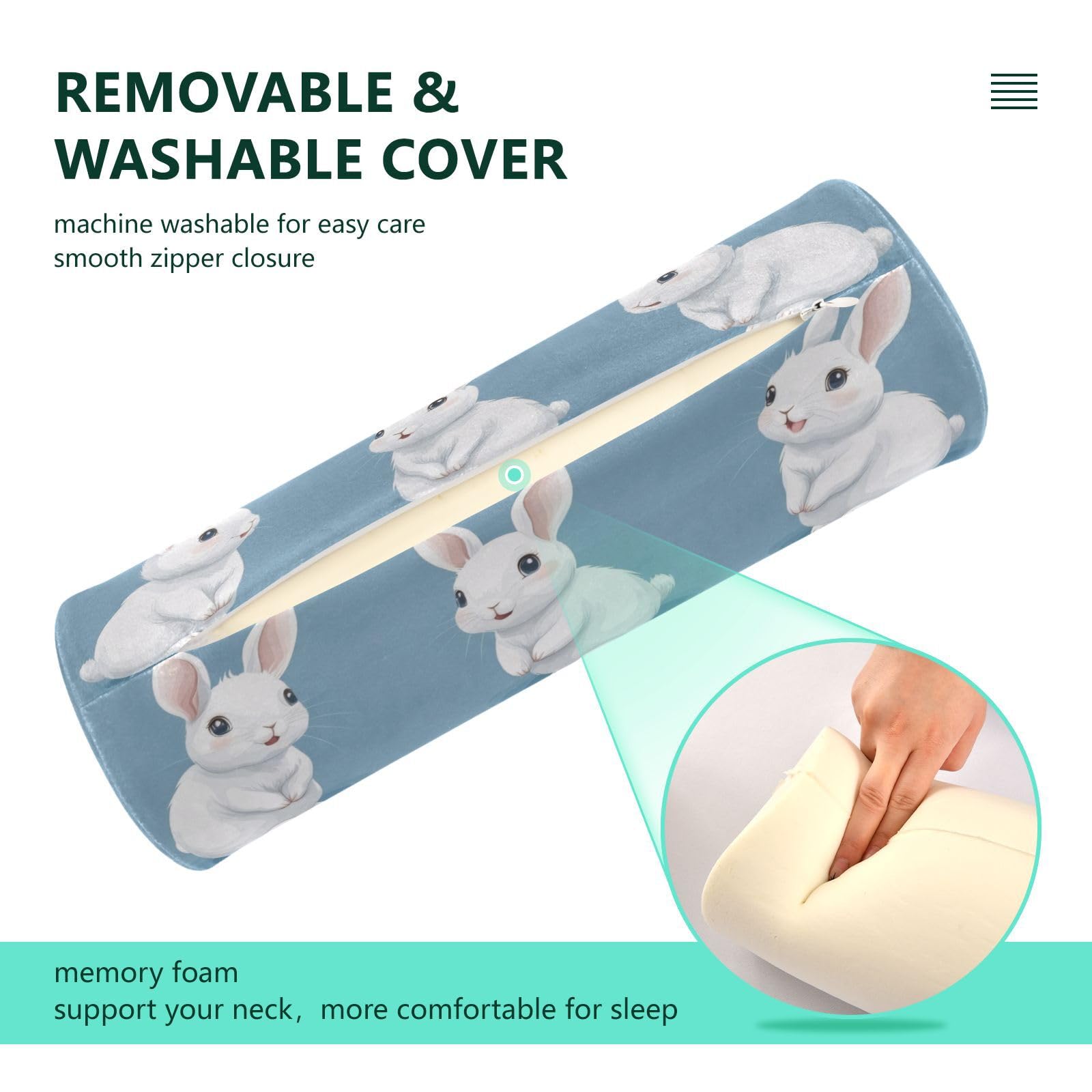 Amazon.com: GOODOLD Bunny Neck Roll Pillow Ultra Soft Bolster 