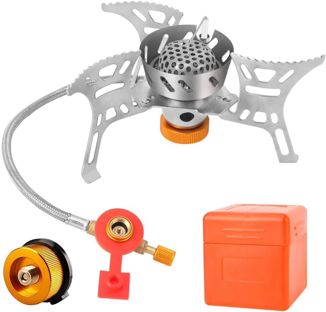 Réchaud De Camping Portable à Gaz – Mini Poêle Antivent – Inox – Occasion