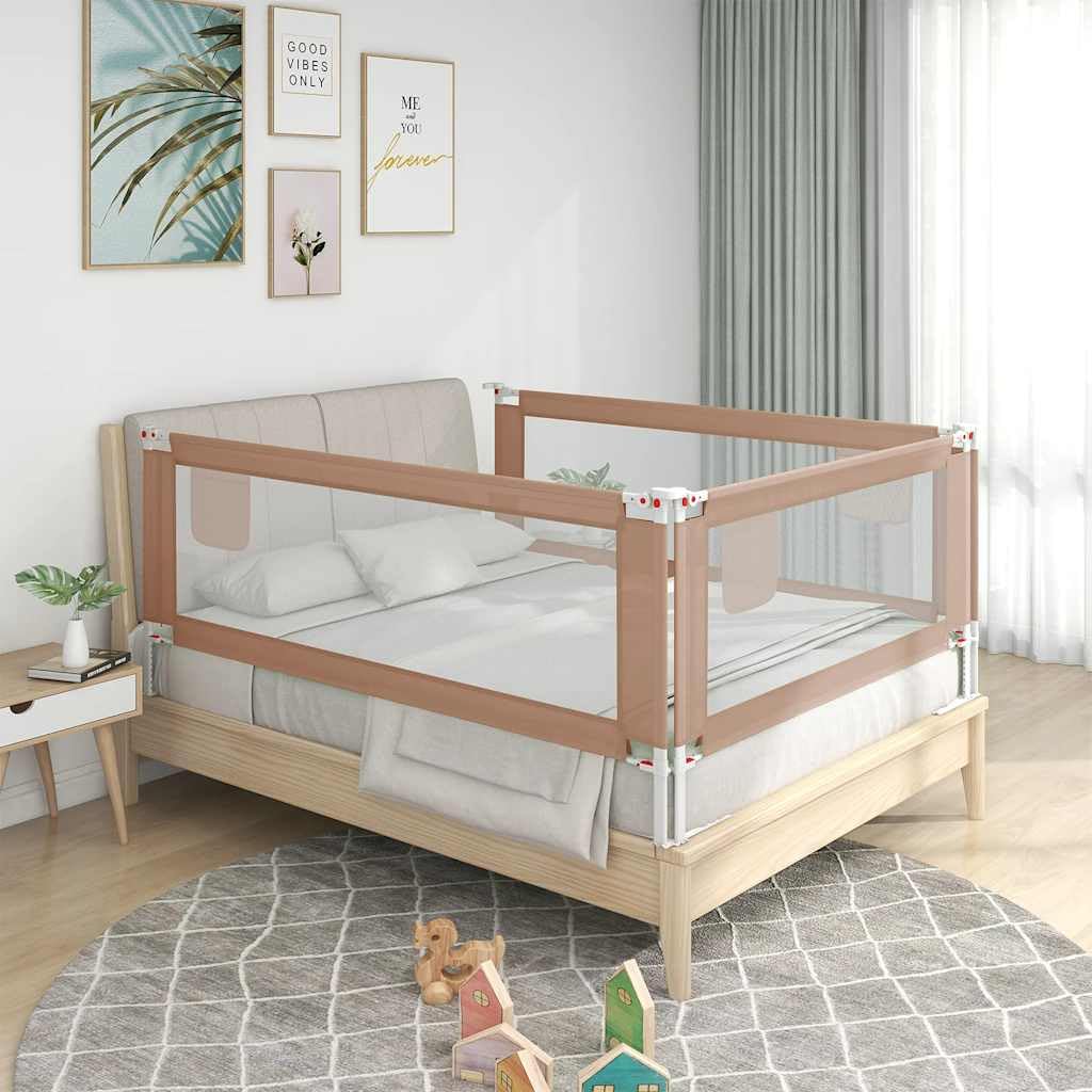 Generisch Kleinkind-Bettschutzgitter Taupe 180x25 cm Stoff,Baby & Kleinkind,Babysicherheit,Baby-Bettschutzgitter,10222