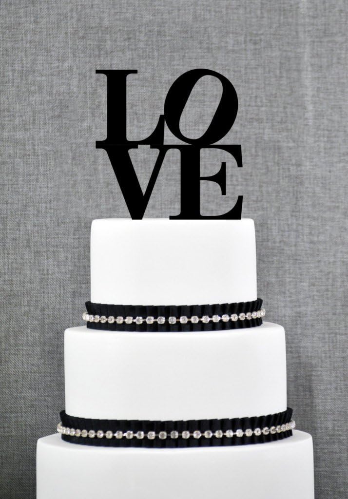 Philadelphia LOVE Wedding Cake Topper in Custom Colors Modern Cake Topper Unique Wedding Cake Topper Pop Art Cake Topper S042