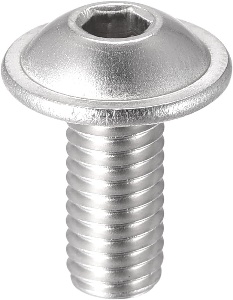 sourcing map Flanged Button Head Socket Cap Screws, M5*12mm Hex Socket Drive Screw, 304 Stainless Steel Fasteners Bolts - Image 5