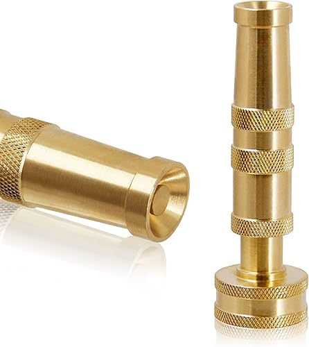 Miniatura 6 de Yonput Paquete de 2 boquillas de manguera de latón boquilla de manguera de alta presión boquilla de manguera de agua ajustable boquilla de manguera