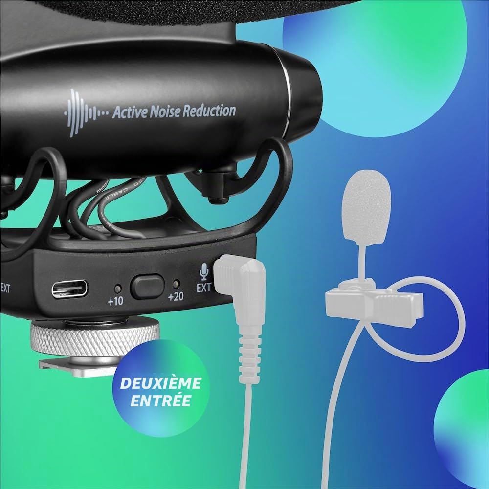 Joby Wavo Pro Micro Canon Professionnel pr Appareil Photo, Directivité Cardioïde avec Réduction Active du Bruit et Support Anti-Choc de Rycote, pr Appareil Photo Hybride, Caméra, Vlog, Vidéo, Youtube