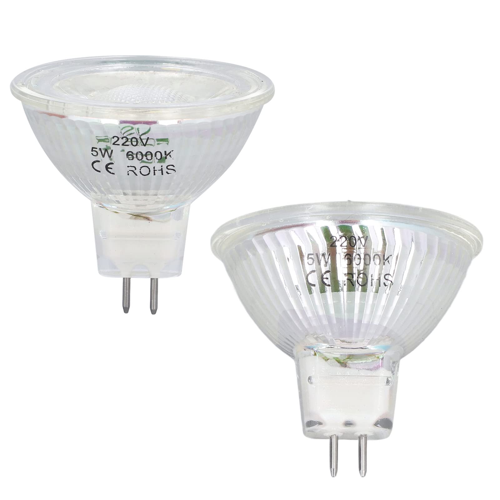 SEAFRONT MR16 Dimmable LED Bulb 5W COB Glass 220V for Bedroom Living Room (Positive White Light)