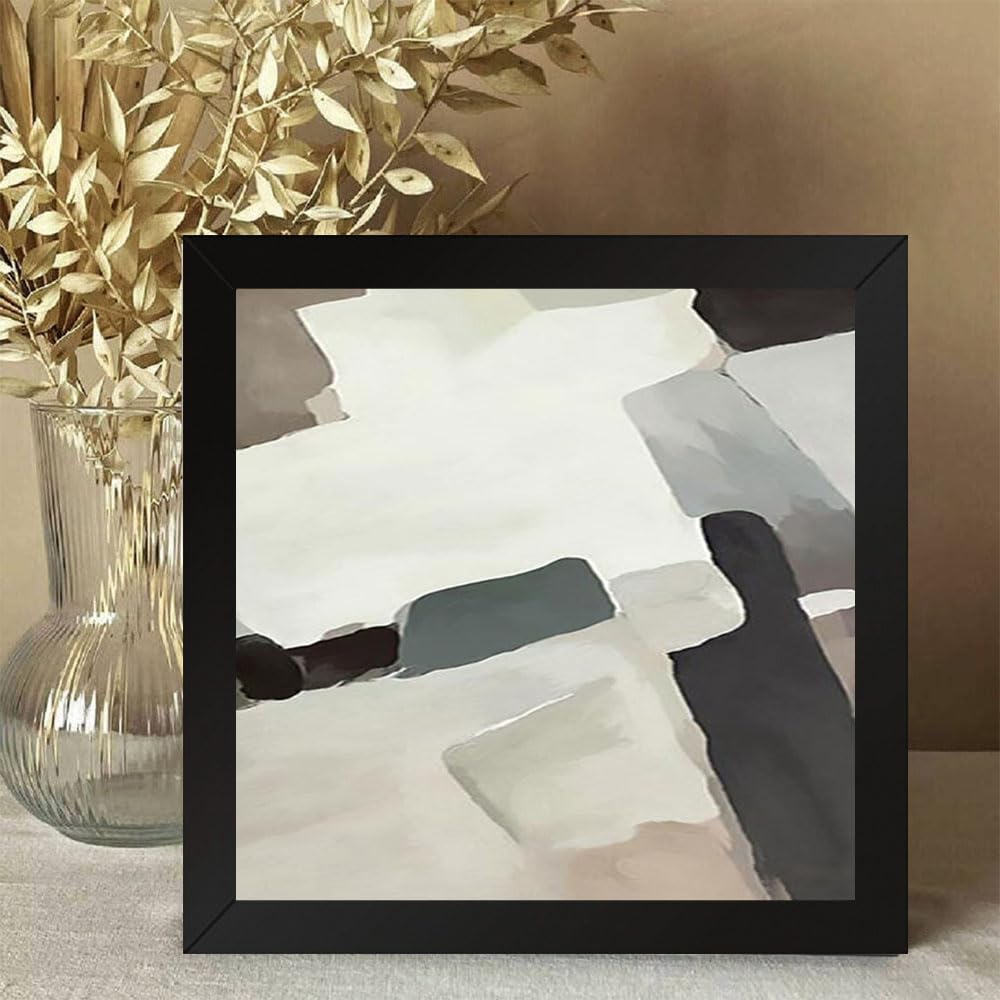 GADGETS WRAP Printed Photo Frame Matte Painting for Home Office Studio Living Room Decoration (10x10inch Black Framed) - Enigma