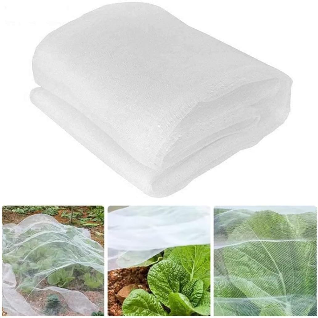 Kaheign White Insect Protection Netting, 2.5M X 10M Vegetable Plant Protect Netting Grow Tunnel Fine Mesh For Fruits Flowers Crops Greenhouse