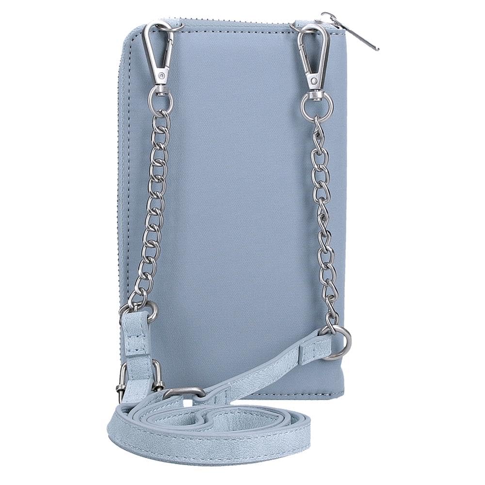 Pepe Jeans Jana Bandolera Portamóvil Azul 11x20x4 cms Poliéster con Detalles en Piel Sintética by Joumma Bags
