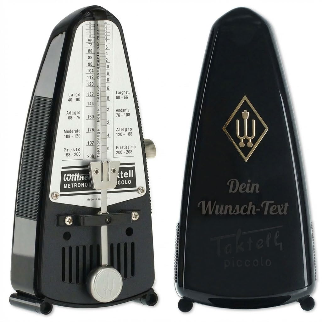Wittner Taktell Piccolo 836 mechanisches Metronom Schwarz mit personalisierter Gravur
