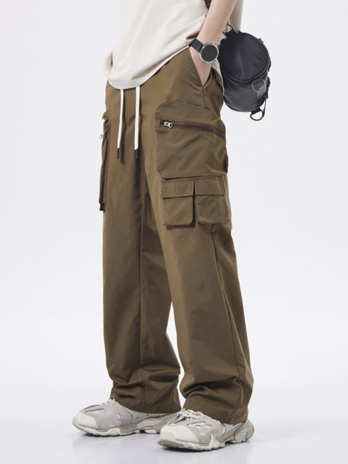 Tuta Multi-Tasca in Stile Americano per Gli Uomini, Pantaloni Casual retrò Sportivi Primavera ed Estate per Le Coppie
