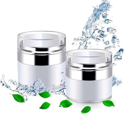 Tarro de bomba sin aire, 2 botellas de vacío para crema, botellas pequeñas de bomba sin aire, dispensador de loción con bomba para artículos de