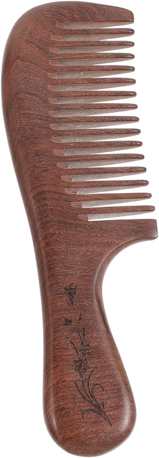 DFrywdgSEY Sandalwood Wooden Comb 2 pcs hair scalp massager wide tooth comb men decorative hair combs