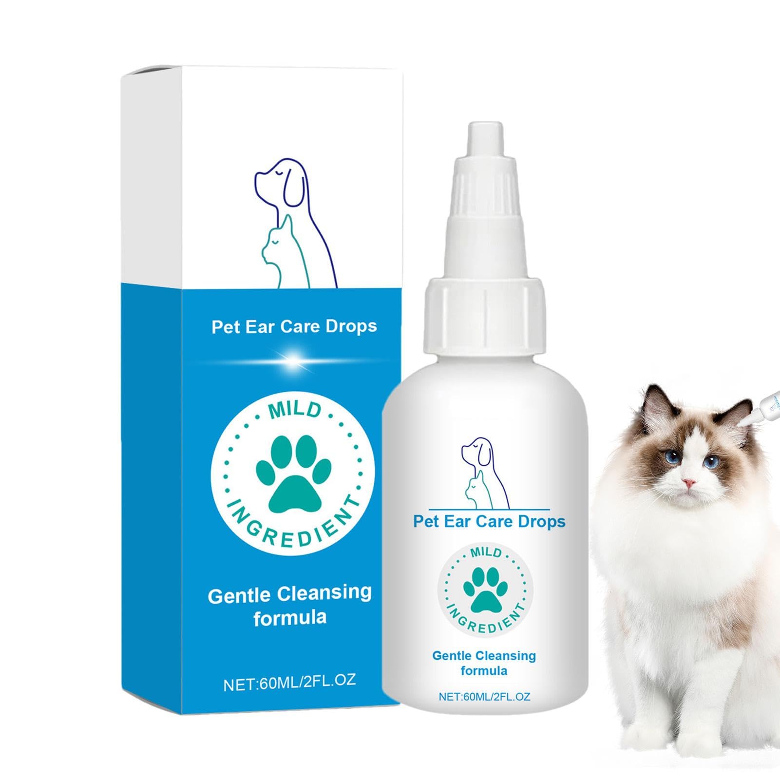 Amazon | 犬用点耳薬、犬用耳洗浄剤,60ml ペット用イヤードロップ 犬用