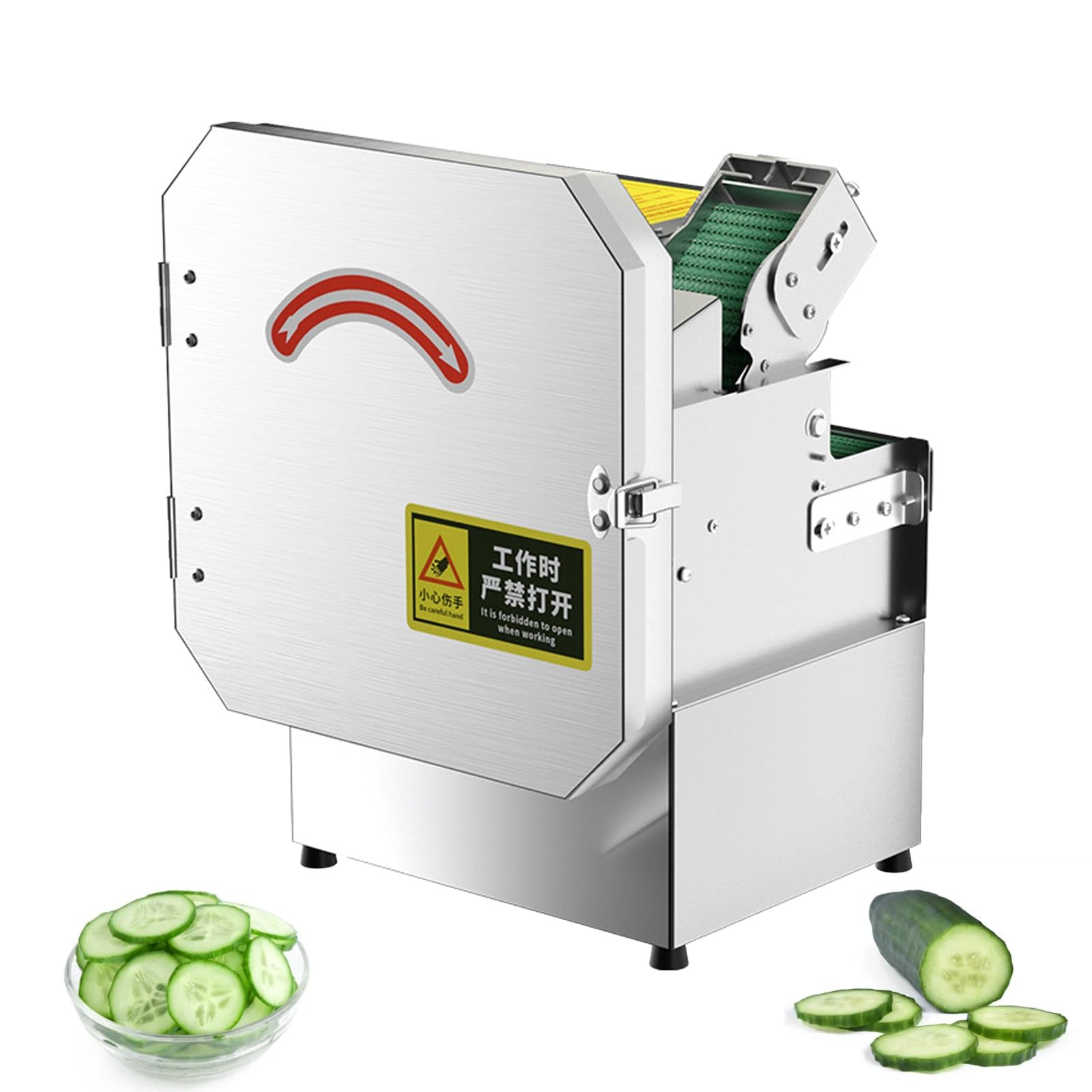 OLSKFUH Commercial Vegetable Slicer, Electric Green Onions Shredding Machine 70Mm Feed Port, 700Bpm, Stainless Steel For Leeks, Celery,
