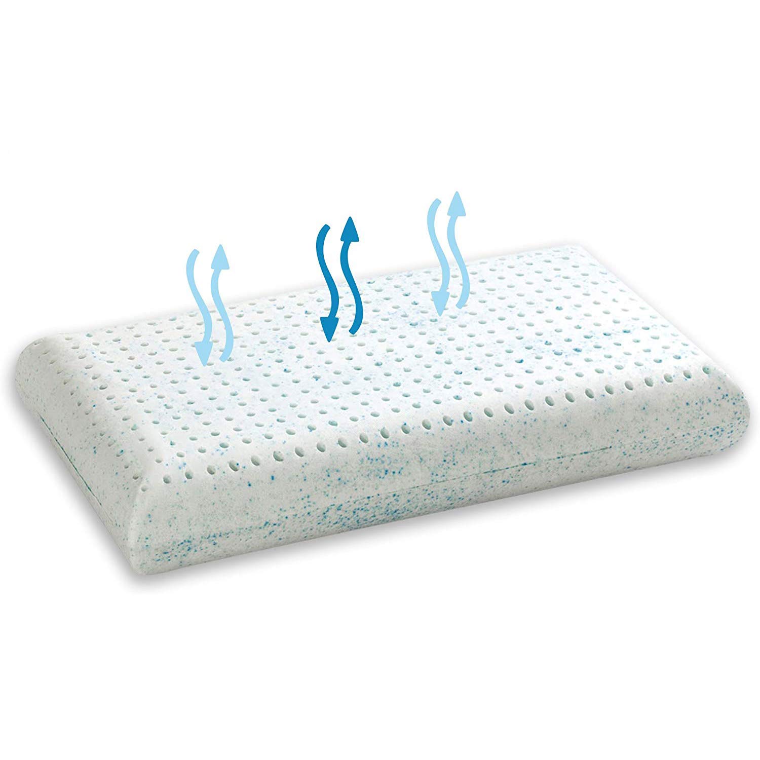 Materassimemory.eu - Cuscino lattice e gel micro forato traspirante formato saponetta alto 13cm con capsule gel ringrescante anallergico anti acaro - Made in Italy