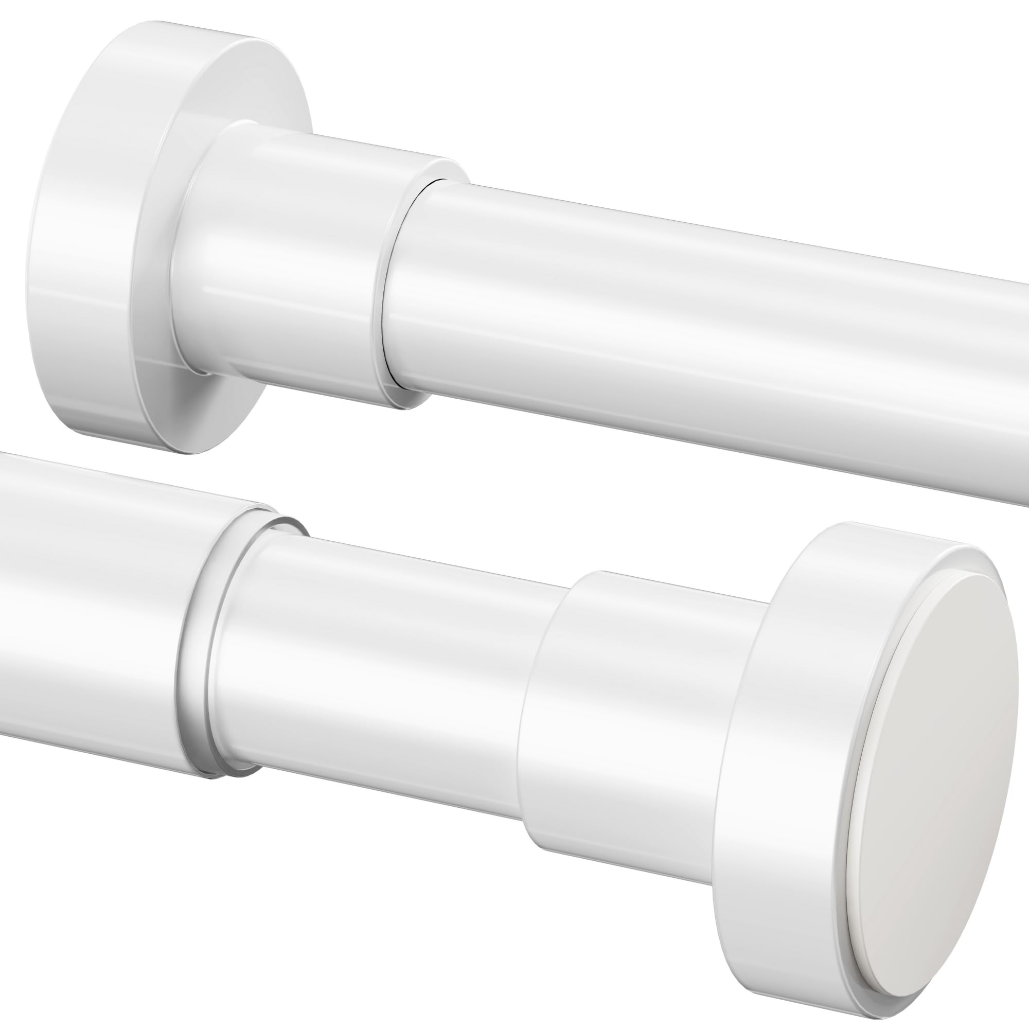1 asta per tenda da doccia senza fori, regolabile per armadio, tenda da doccia (85-160 cm, φ25 mm, bianco)