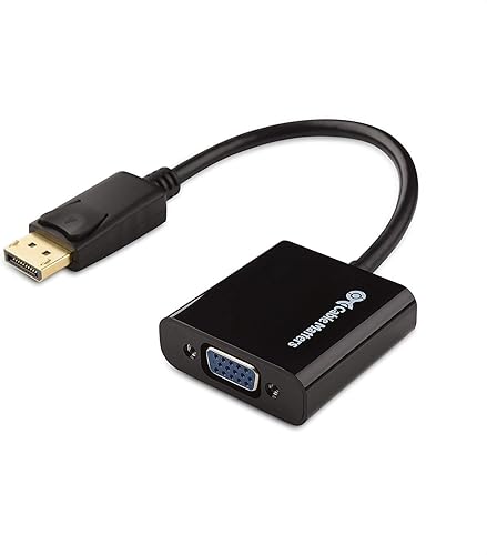 Cable Matters Adaptador DisplayPort a VGA macho a hembra, adaptador DP a VGA chapado en oro, negro