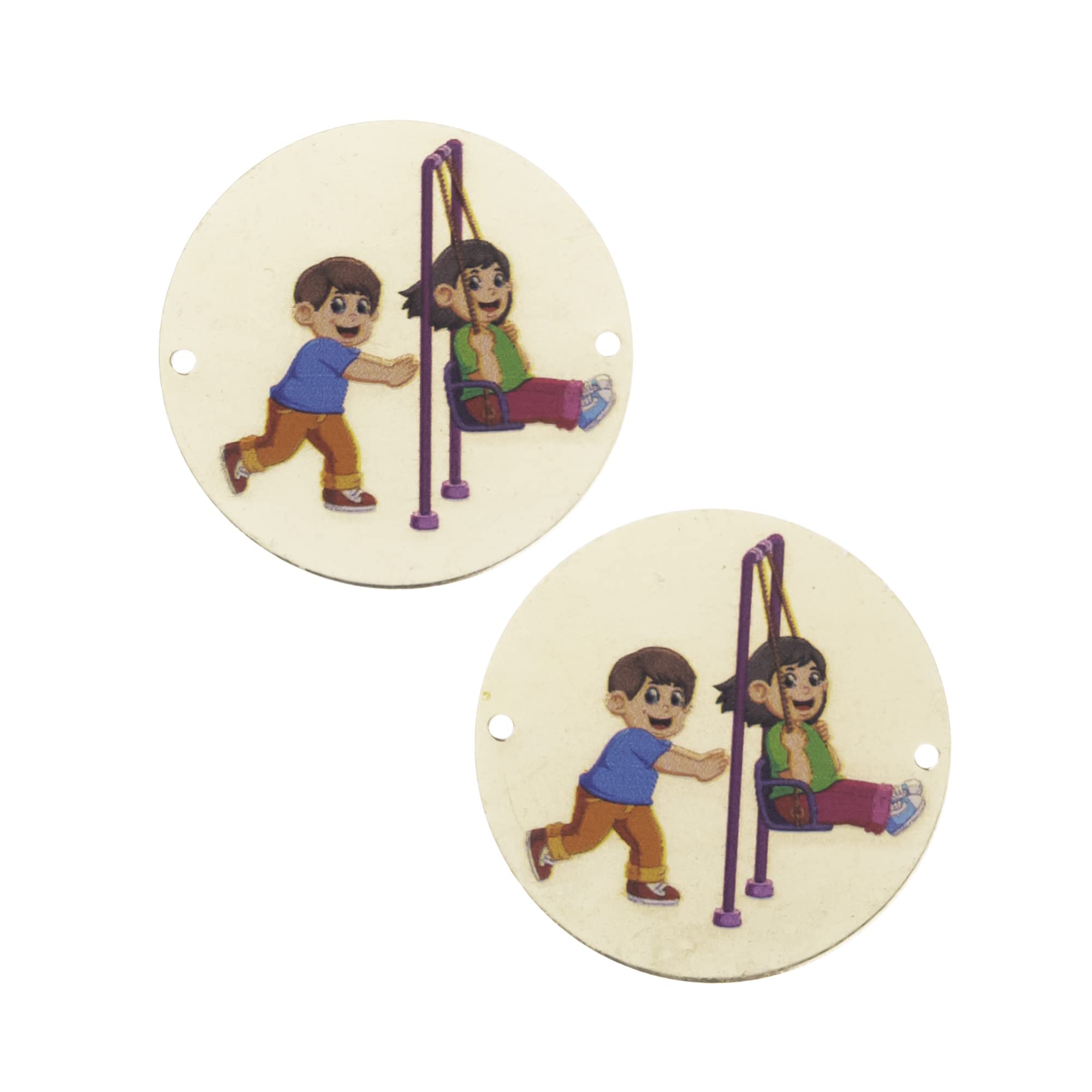 SATRA TRADERS Cute Brother Sister Shiny Finish Rakhi Connectors | Size : 34mm | Qty : 6pcs