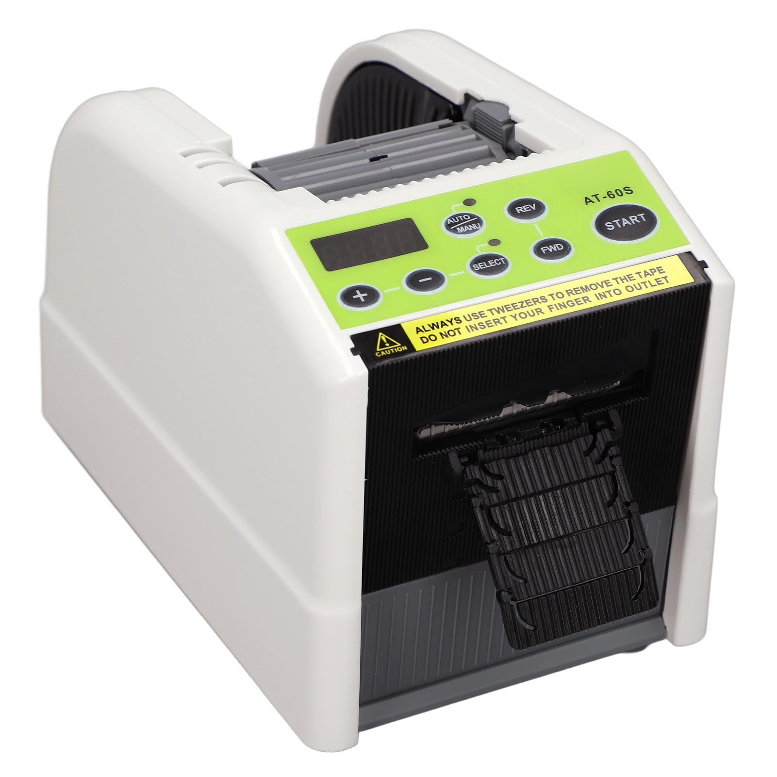 Dispenser di nastro elettrico automatico e manuale con ciclo a 6 fasi - Macchina da taglio industriale per larghezza da 6 a 60 mm e lunghezza da 5 a 999 mm - Spina USA