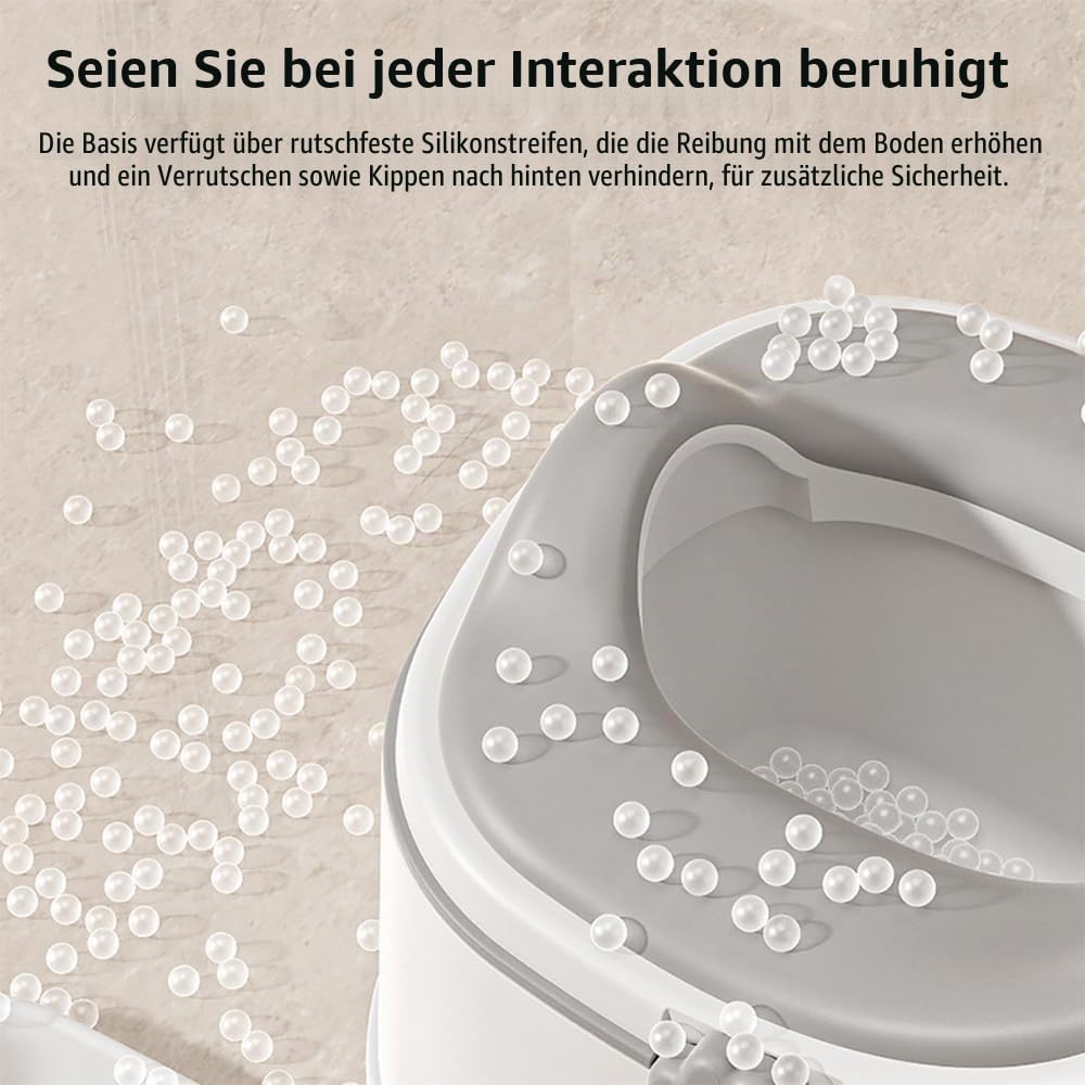 Töpfchentraining-Toilettensitz für Kleinkinder, multifunktionales tragbares Töpfchen mit Spritzschutz, verstaubares Design mit Fußhocker, minimalistischer schlanker Optik, leicht zu reinigen (Grau)
