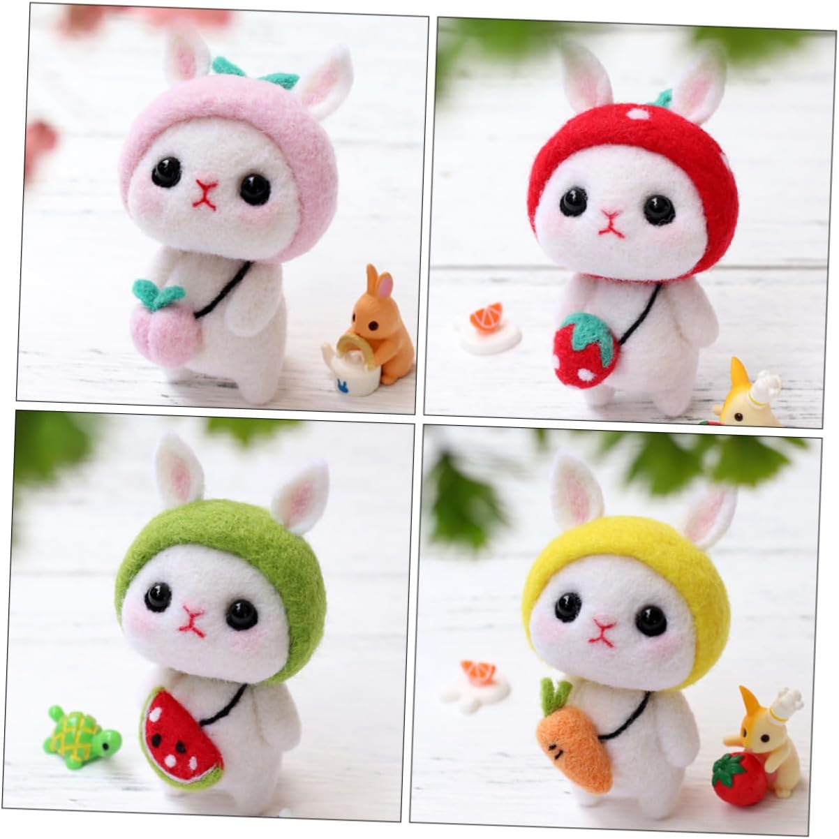 MOKKHNB 4 Sets DIY Needle Felting Kit for Beginners Safe Wool Craft Accessory with Complete Materials Convenient Mini Doll Making Felting Sets Style for Adults Creative Activities